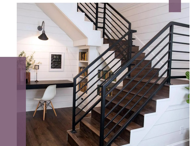 Перила для лестницы в доме в Ломоносове от 7428 руб. — ПРОЛЁТ-Лмн