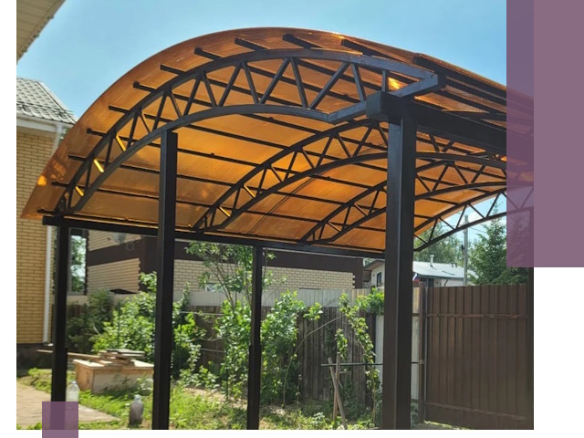 Изготовление навесов под ключ в Ломоносове из качественных материалов