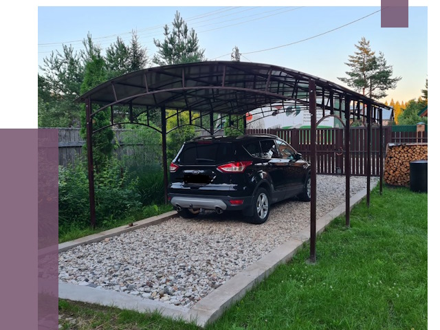 Навесы для автомобиля в Ломоносове от 13165 руб.  | ПРОЛЁТ-Лмн