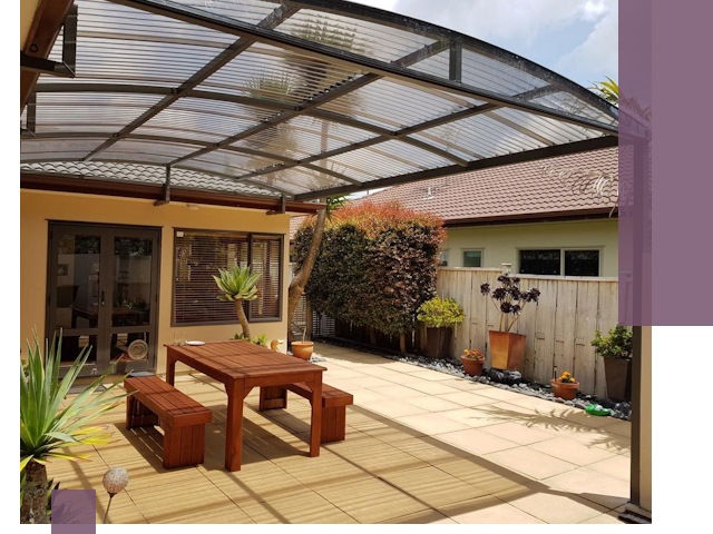 Навесы во двор под ключ в Ломоносове — изготовление и монтаж