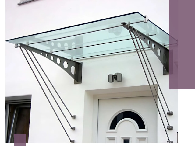 Козырьки над входом под ключ в Ломоносове — изготовление и монтаж