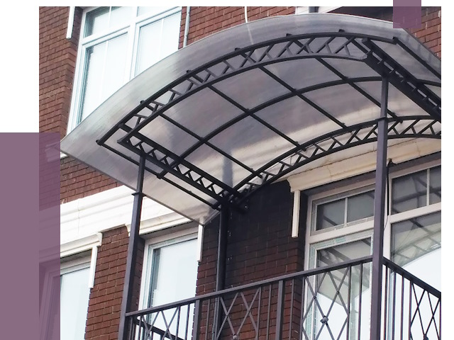 Козырьки над балконом в Ломоносове от 8657 руб.  | ПРОЛЁТ-Лмн