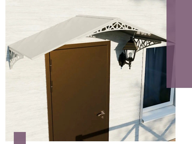 Металлические козырьки на входы и террасы в Ломоносове