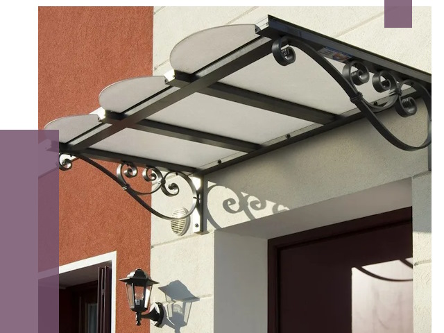 Односкатные козырьки в Ломоносове от 8401 руб.  | ПРОЛЁТ-Лмн