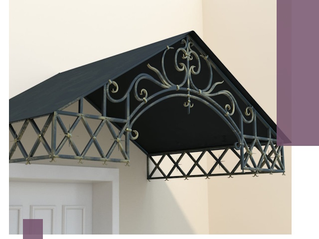 Двускатные металлические козырьки под ключ в Ломоносове